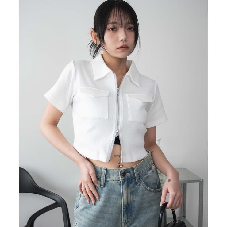 トップス WGC ポケットデザインWZIPトップス[品番：WG010093951]｜WEGO【WOMEN