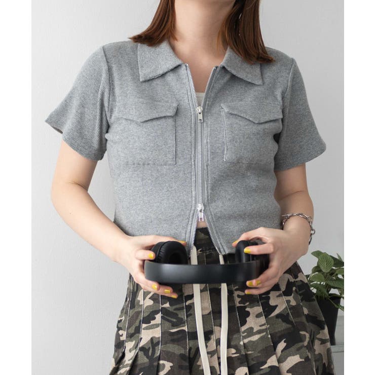 ポケットデザインWZIPトップス[品番：WG010093951]｜WEGO【WOMEN
