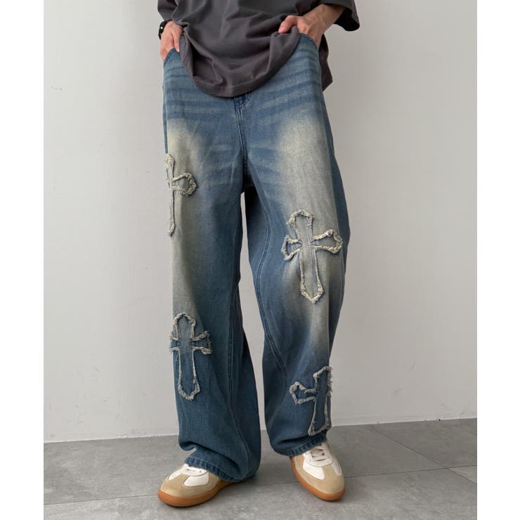 クロスモチーフオーバーダイバギーパンツ | WEGO【MEN】 | 詳細画像8 