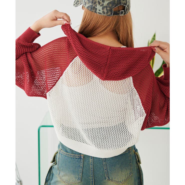 ラグランメッシュニットショートパーカー | WEGO【WOMEN】 | 詳細画像9 