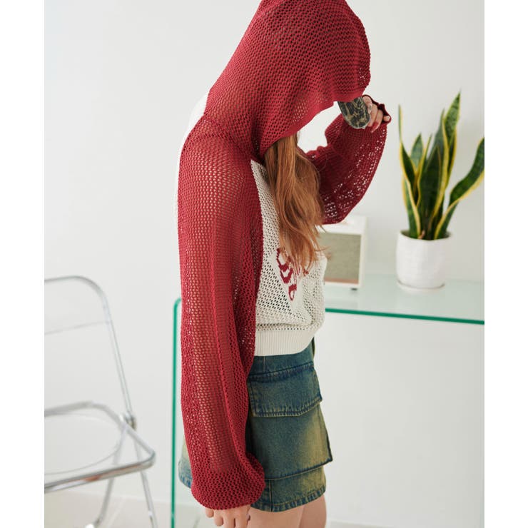 ラグランメッシュニットショートパーカー | WEGO【WOMEN】 | 詳細画像10 
