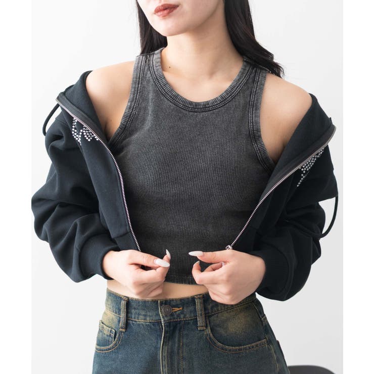 スミクロ | ヴィンテージウォッシュカップインアメスリタンク | WEGO【WOMEN】