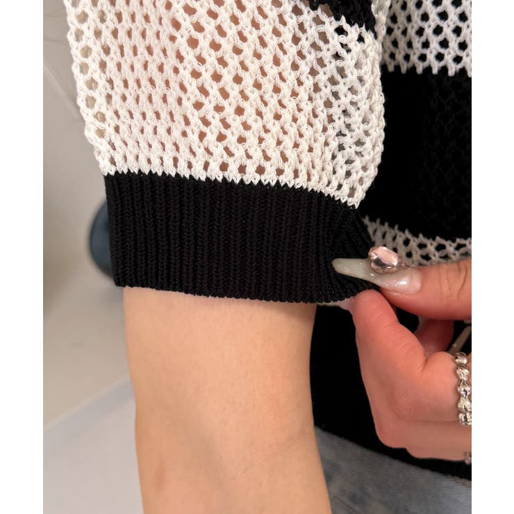 襟付きリボンメッシュショートカーデ | WEGO【WOMEN】 | 詳細画像7 