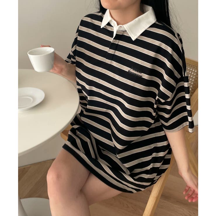 ブラック | ボーダーラガーシャツ | WEGO【WOMEN】