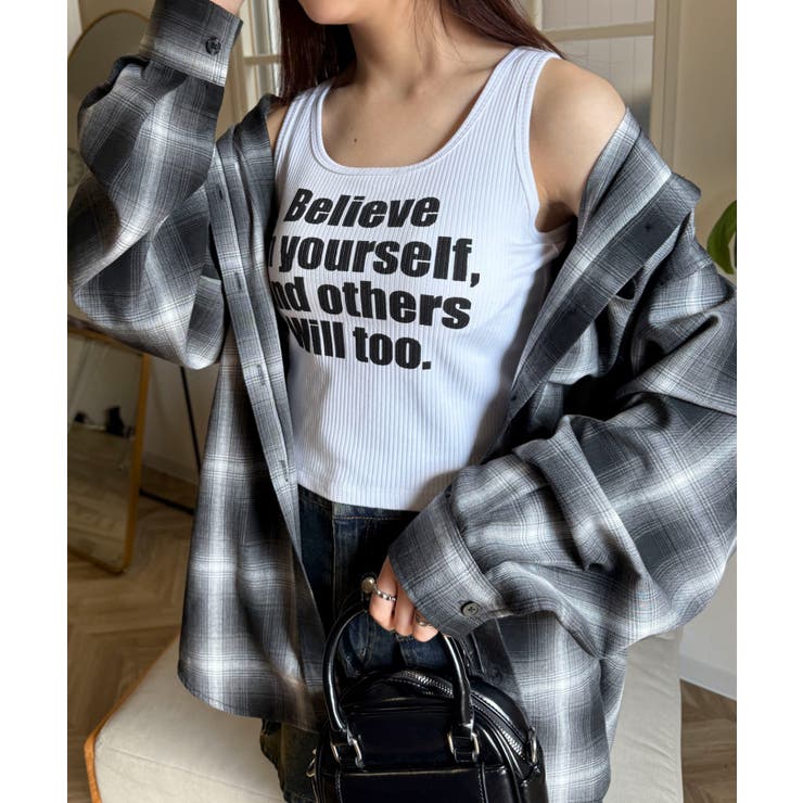 柄1 | グラフィックカップ付きリブタンク | WEGO【WOMEN】