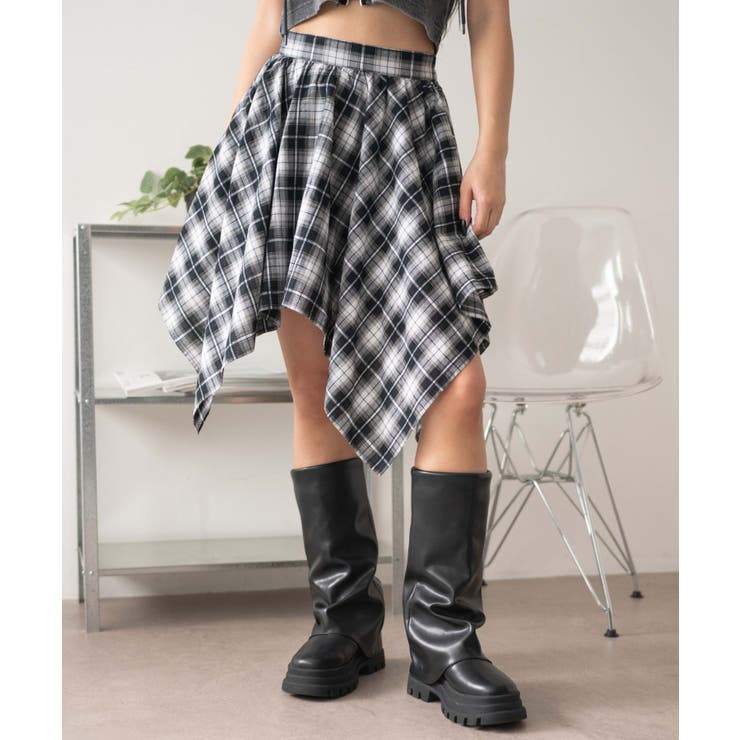 ランダムヘムチェックミニスカート | WEGO【WOMEN】 | 詳細画像1 