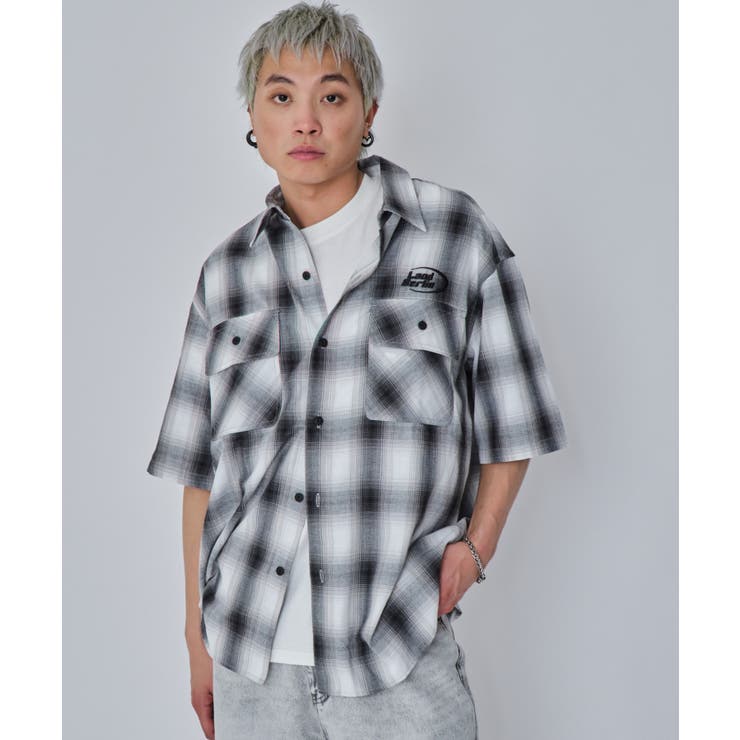 グラフィックオンブレチェックシャツ(SS)[品番：WG010094135