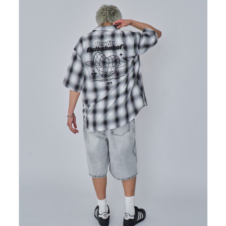 グラフィックオンブレチェックシャツ(SS) | WEGO【MEN】 | 詳細画像15 
