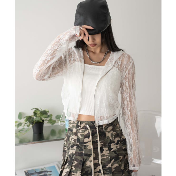 レースダブルジップパーカー | WEGO【WOMEN】 | 詳細画像1 