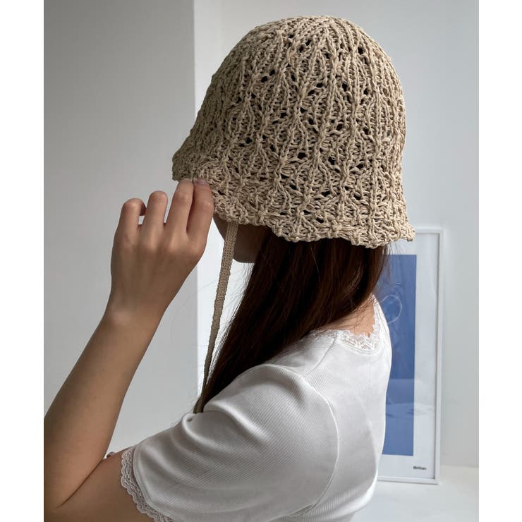 キナリ | 紐付きクロシェ編みハット | WEGO【WOMEN】