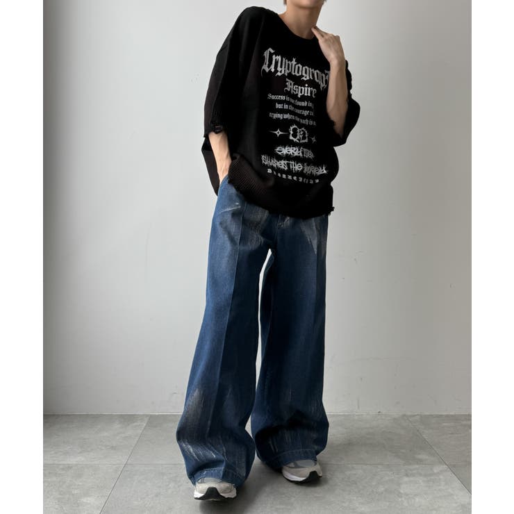 メタリックプリントデニムパンツ | WEGO【MEN】 | 詳細画像2 