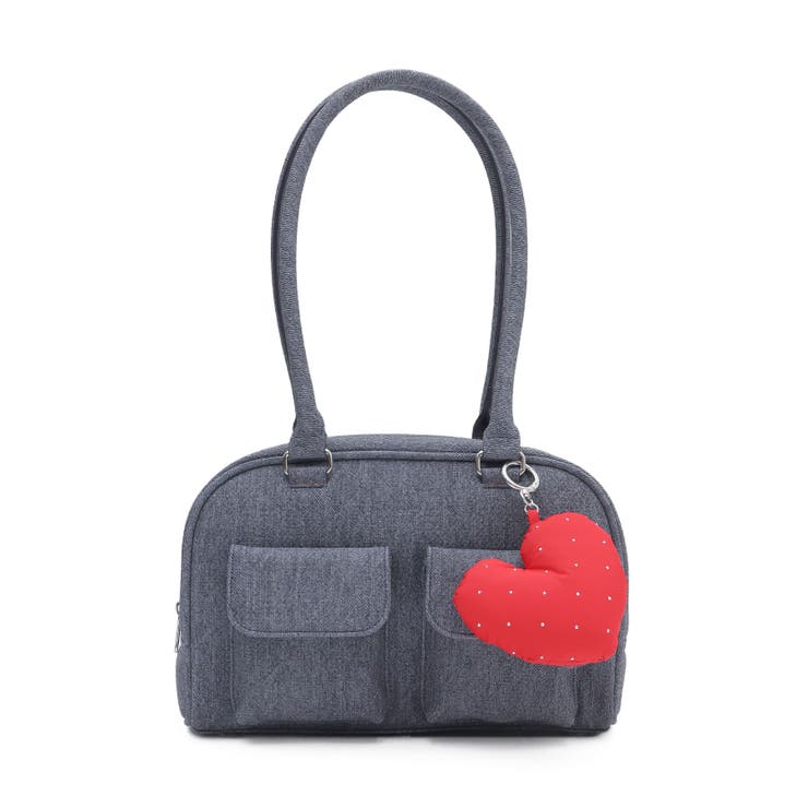 デニム淡色 | チャーム付きボストン痛バッグ | WEGO【WOMEN】