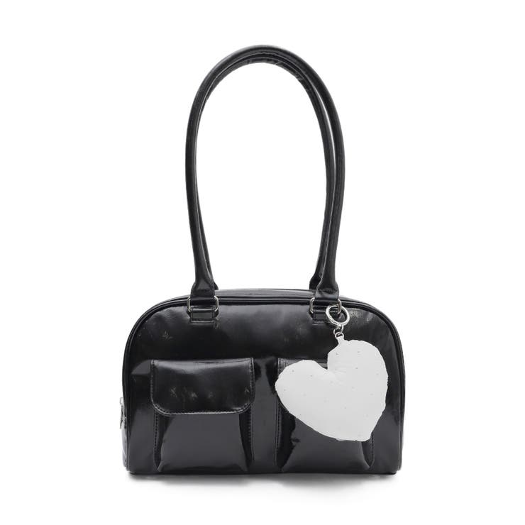 ブラック | チャーム付きボストン痛バッグ | WEGO【WOMEN】