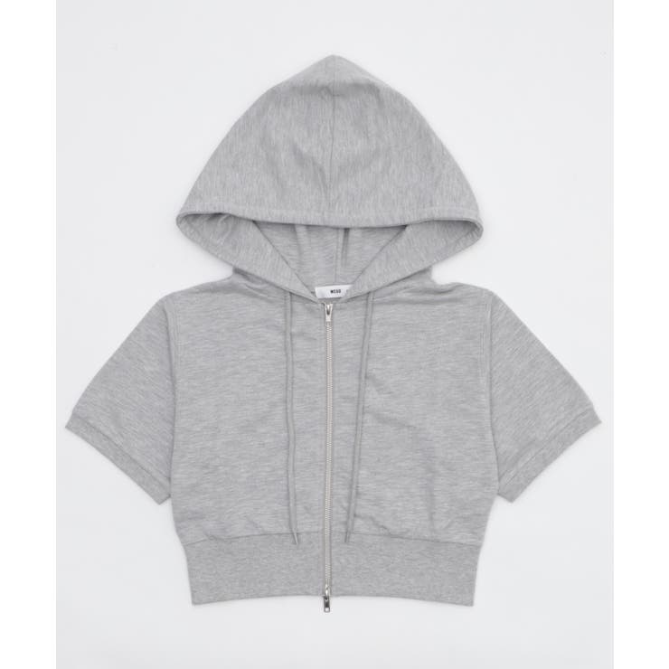 杢グレー | 半袖ショートパーカー | WEGO【WOMEN】