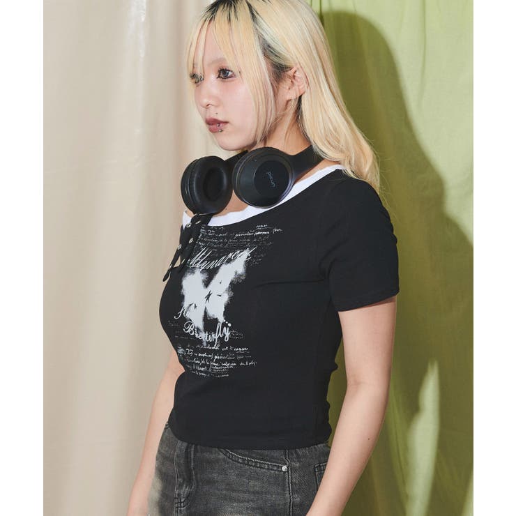 バタフライオフショルピチT | WEGO【WOMEN】 | 詳細画像10 