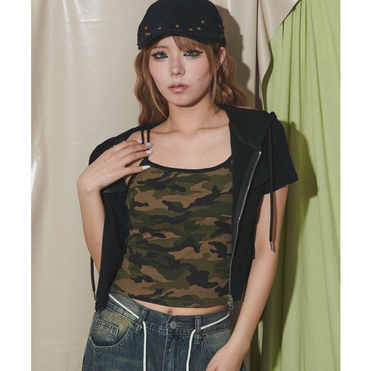 パイピングカモフラキャミ | WEGO【WOMEN】 | 詳細画像9 