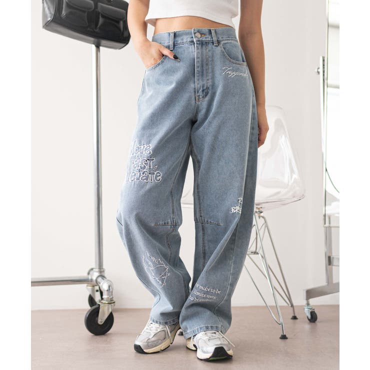 刺繍ロゴバレルレッグパンツ[品番：WG010094444]｜WEGO【WOMEN