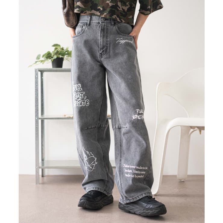 刺繍ロゴバレルレッグパンツ[品番：WG010094444]｜WEGO【WOMEN