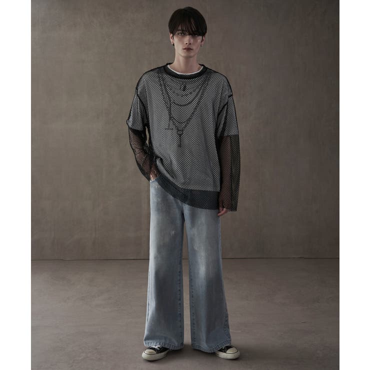 シルバープリントバギーフレアデニム | WEGO【MEN】 | 詳細画像2 