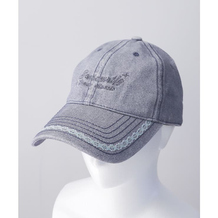 ネイビー | ラメレース付ロゴ刺繍キャップ | WEGO【MEN】