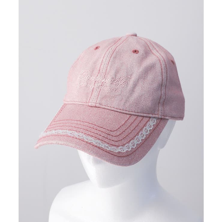 ライトピンク | ラメレース付ロゴ刺繍キャップ | WEGO【MEN】