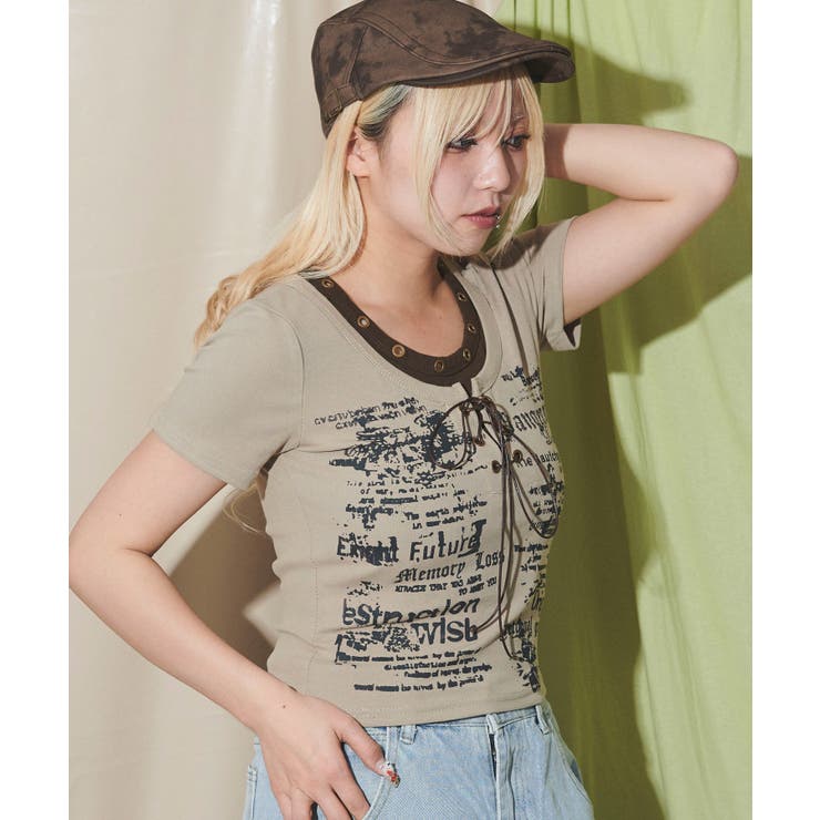 ハトメネックデザインSSトップス | WEGO【WOMEN】 | 詳細画像1 