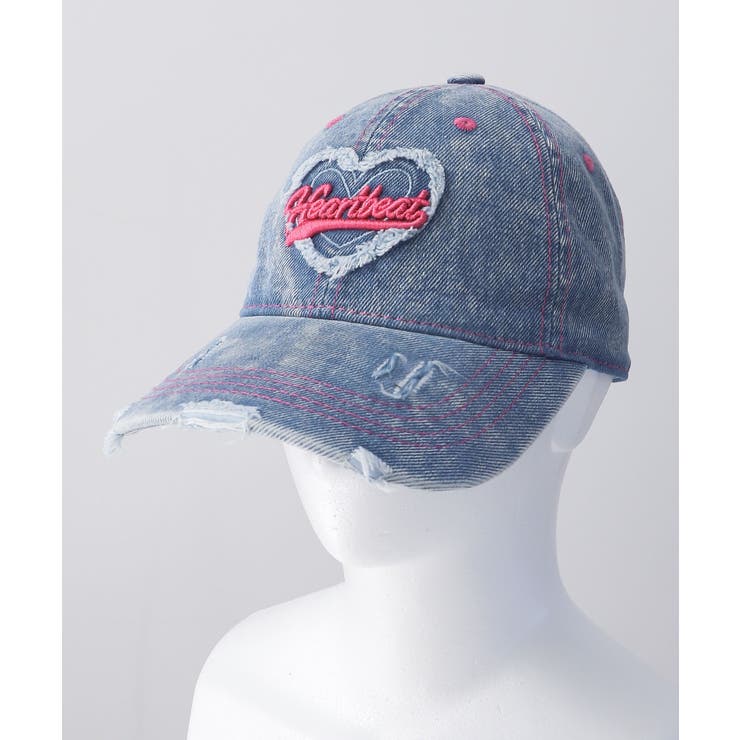 デニム中濃加工色 | ハートフリンジ刺繍キャップ | WEGO【MEN】