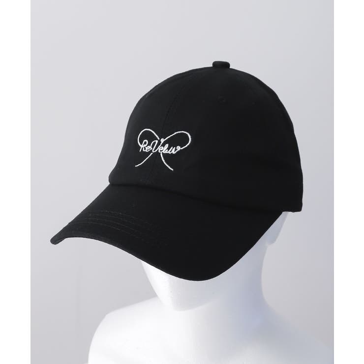 ブラック | リボンロゴ刺繍キャップ | WEGO【MEN】
