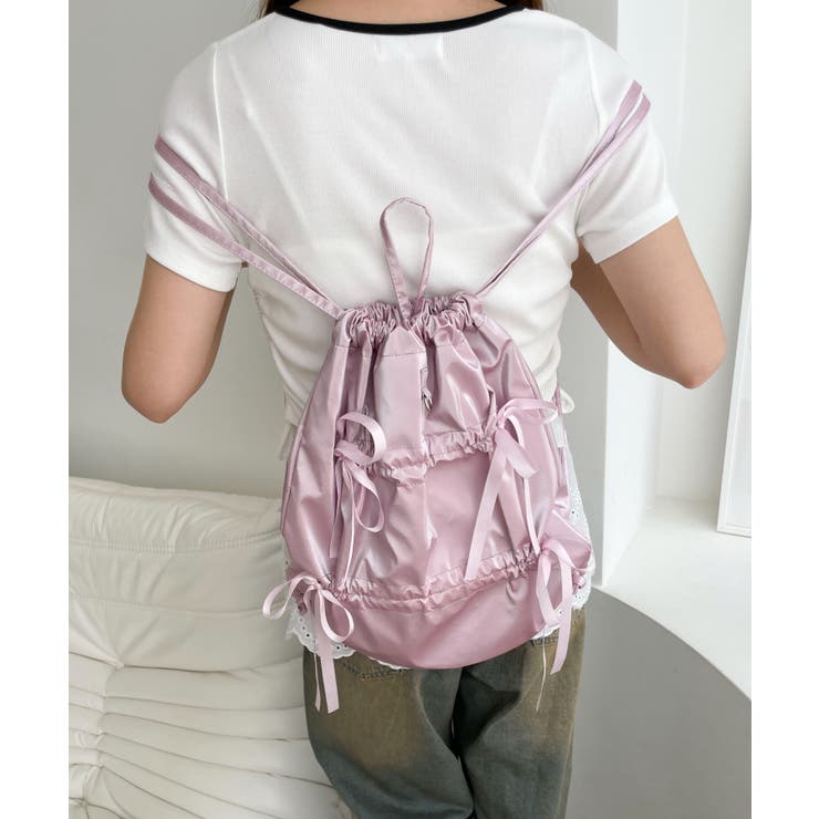 ドロストリボンギャザーナップサック | WEGO【MEN】 | 詳細画像3 