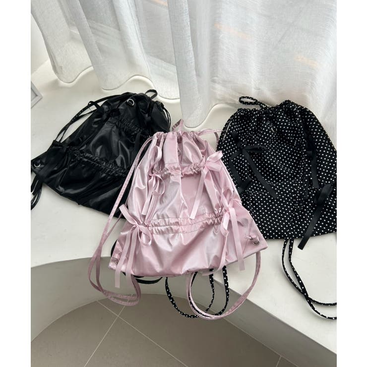 ドロストリボンギャザーナップサック | WEGO【MEN】 | 詳細画像13 