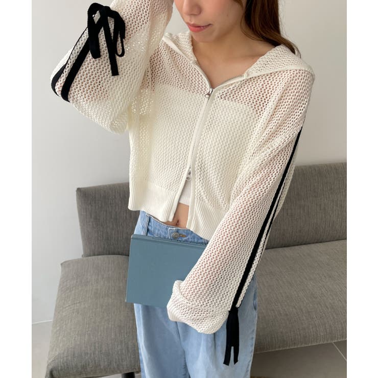 メッシュニットショートパーカー | WEGO【WOMEN】 | 詳細画像6 