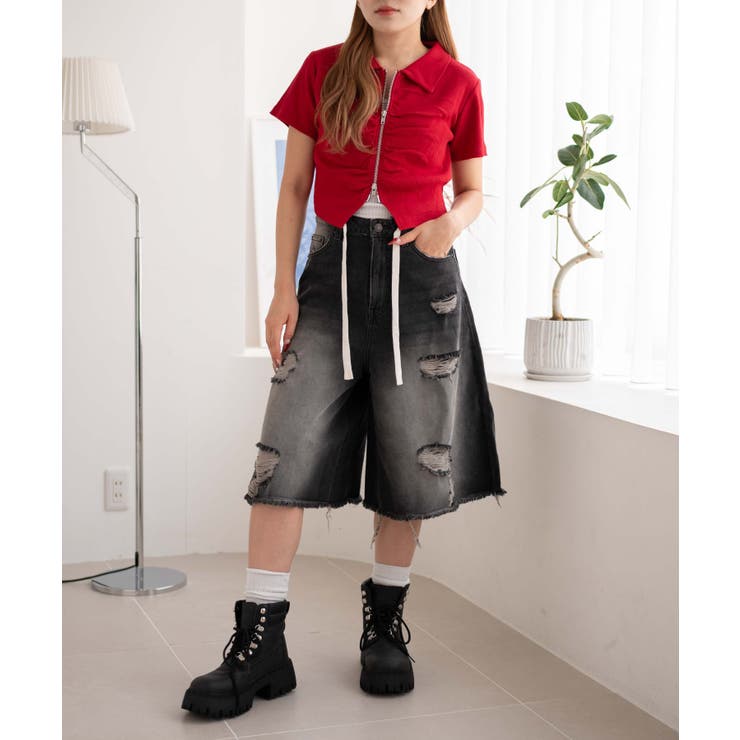 WZIPギャザートップス | WEGO【WOMEN】 | 詳細画像2 