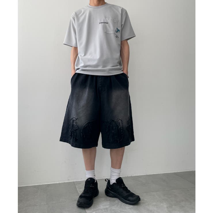 ツイルブラスト加工ワイドショートパンツ | WEGO【MEN】 | 詳細画像3 