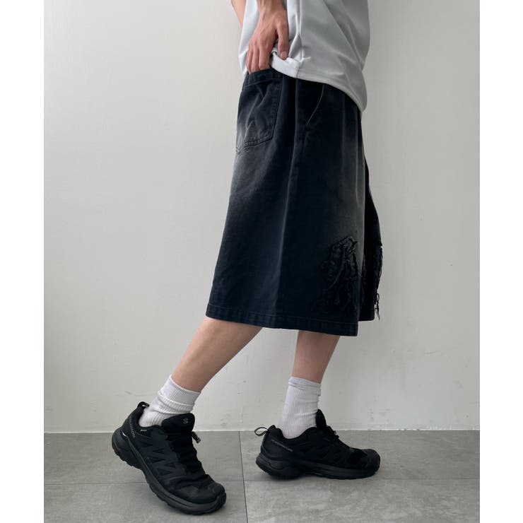 ツイルブラスト加工ワイドショートパンツ | WEGO【MEN】 | 詳細画像11 