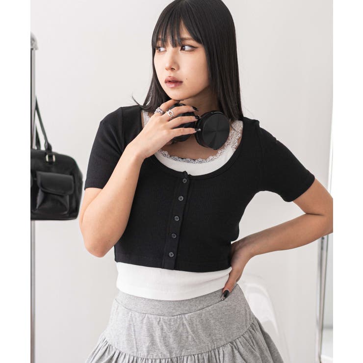 レースキャミレイヤード風ちびT | WEGO【WOMEN】 | 詳細画像11 