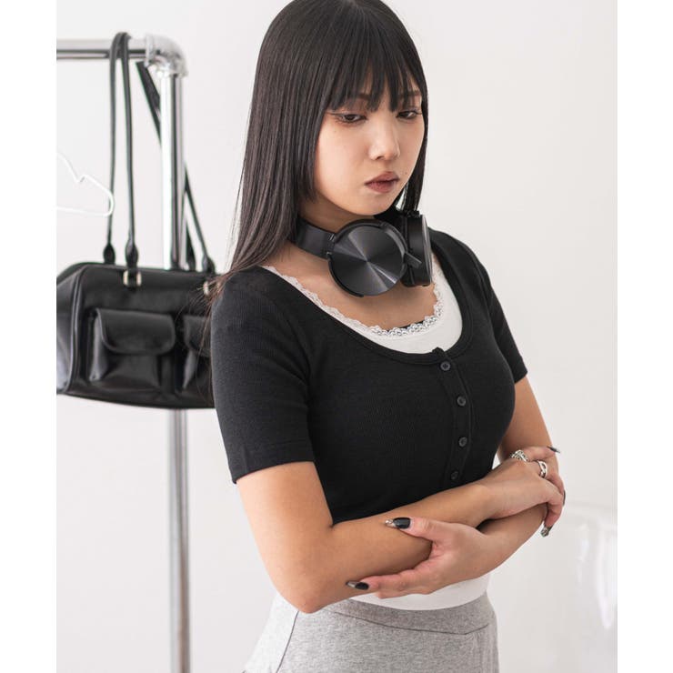 レースキャミレイヤード風ちびT | WEGO【WOMEN】 | 詳細画像12 