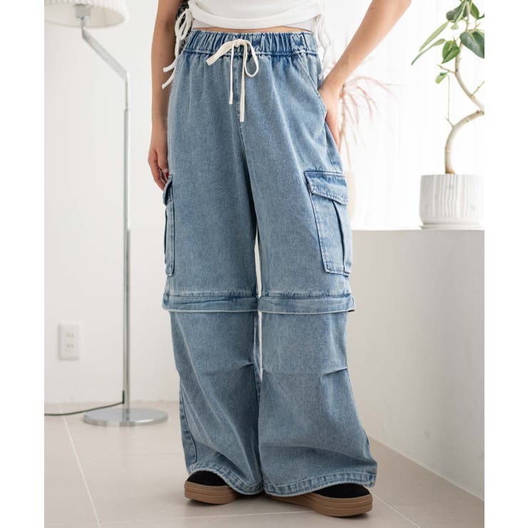 上品なファッション 2WAYデニムカーゴパンツ[品番：WG010094749]｜WEGO【WOMEN パンツ