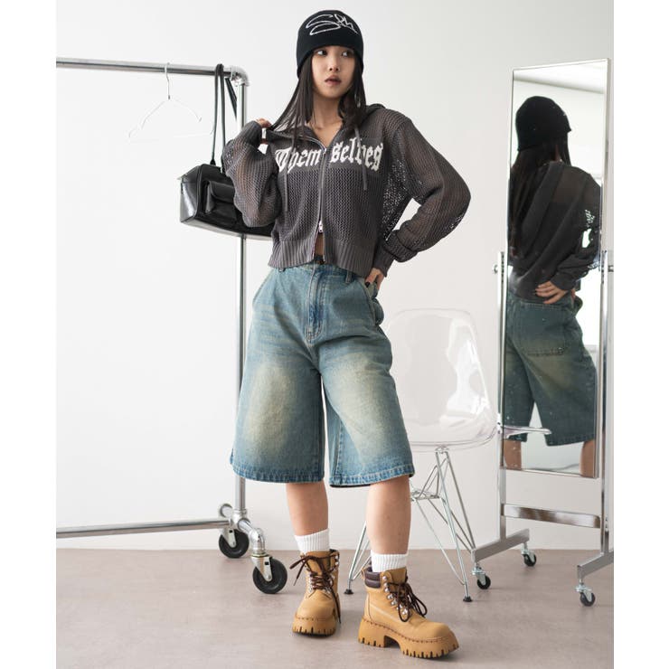 ジャガードメッシュパーカー | WEGO【WOMEN】 | 詳細画像3 