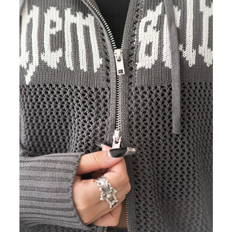 ジャガードメッシュパーカー | WEGO【WOMEN】 | 詳細画像5 