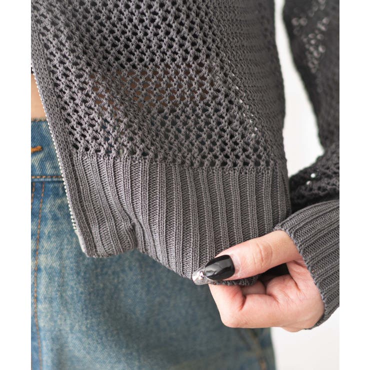 ジャガードメッシュパーカー | WEGO【WOMEN】 | 詳細画像7 