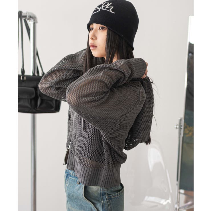 ジャガードメッシュパーカー[品番：WG010094764]｜WEGO【WOMEN