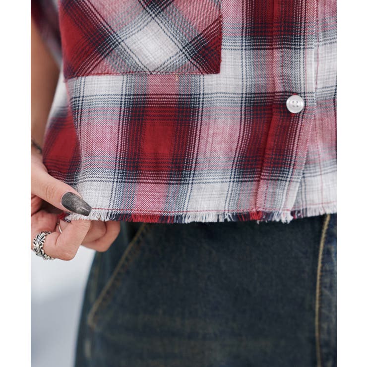 ショートチェックシャツ(S) | WEGO【WOMEN】 | 詳細画像7 