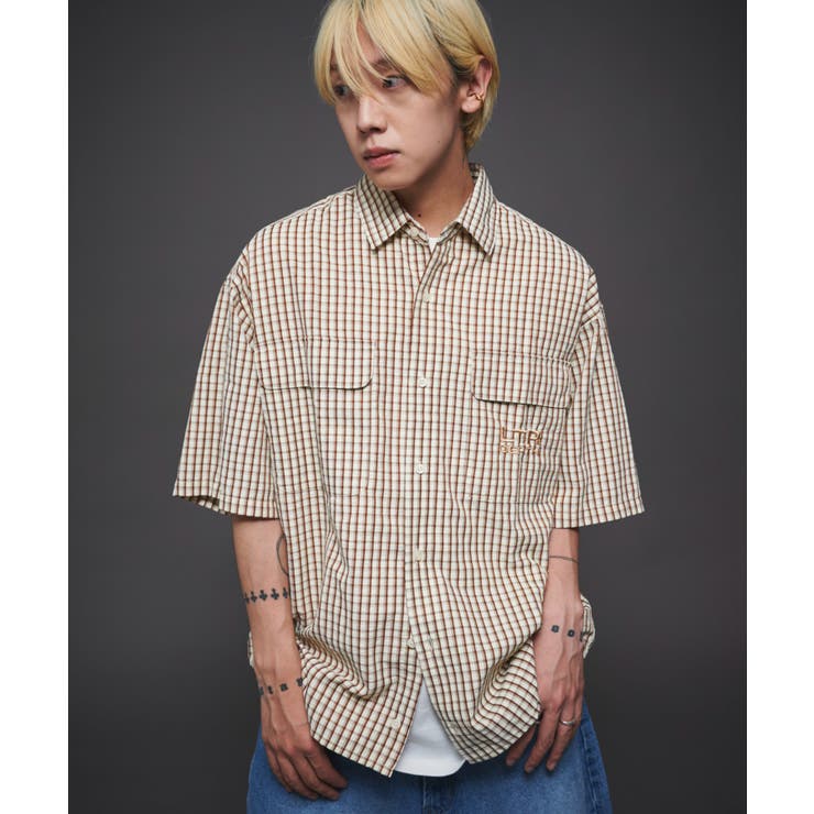 ミニマムチェックロゴシャツ(SS) | WEGO【MEN】 | 詳細画像1 