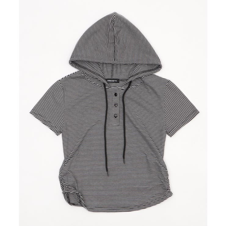 ヘンリーネックボーダーフードパーカー | WEGO【WOMEN】 | 詳細画像1 