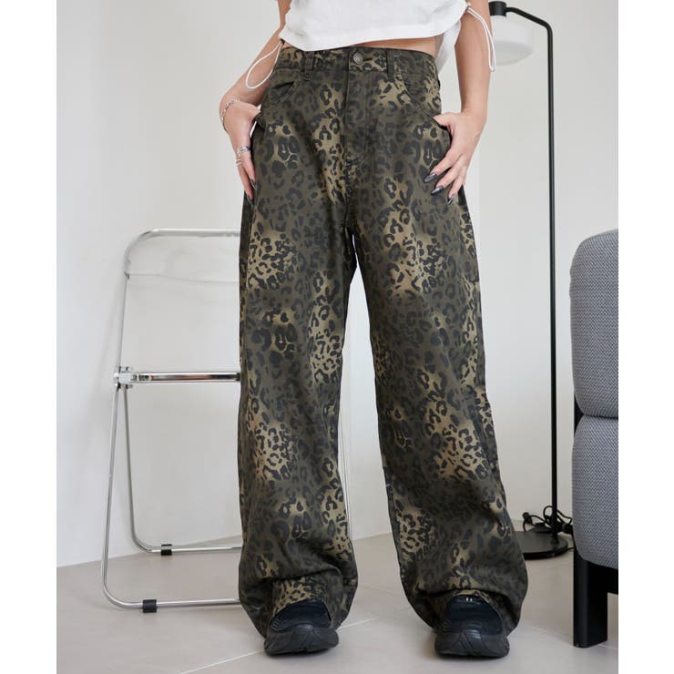 レオパードワイドストレートパンツ | WEGO【WOMEN】 | 詳細画像1 
