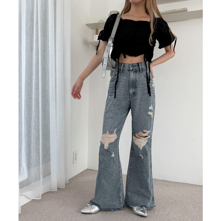 ダメージフレアデニムパンツ | WEGO【WOMEN】 | 詳細画像16 