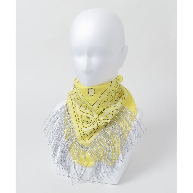 イエロー | シルバータッセルバンダナ | WEGO【WOMEN】