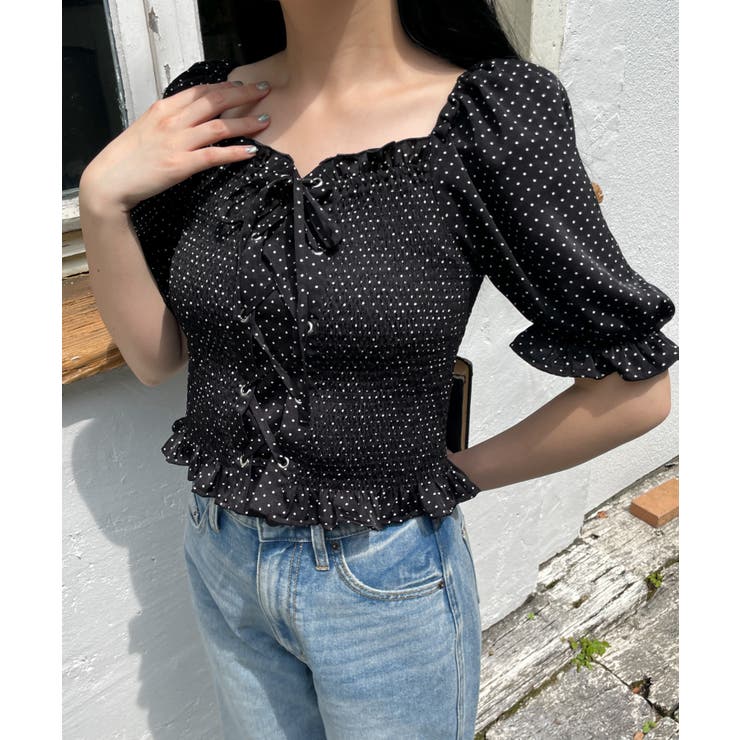 レースアップシャーリングブラウス | WEGO【WOMEN】 | 詳細画像11 