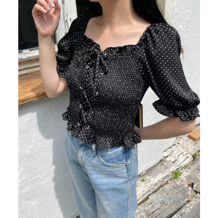 レースアップシャーリングブラウス | WEGO【WOMEN】 | 詳細画像12 