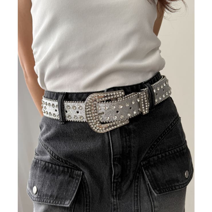 シルバー | Lビジューラメベルト | WEGO【WOMEN】